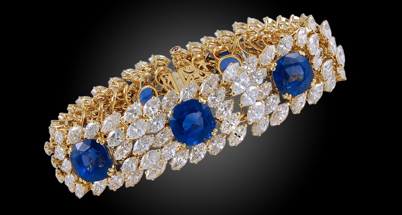 CARTIER Diamond & Ceylon Sapphire Bracelet