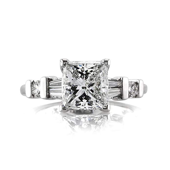 Mark Broumand 2.42ct Princess Cut Diamond Engagement Ring