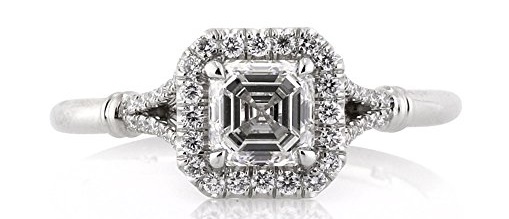  Mark Broumand 1.16ct Asscher Cut Diamond Engagement Ring