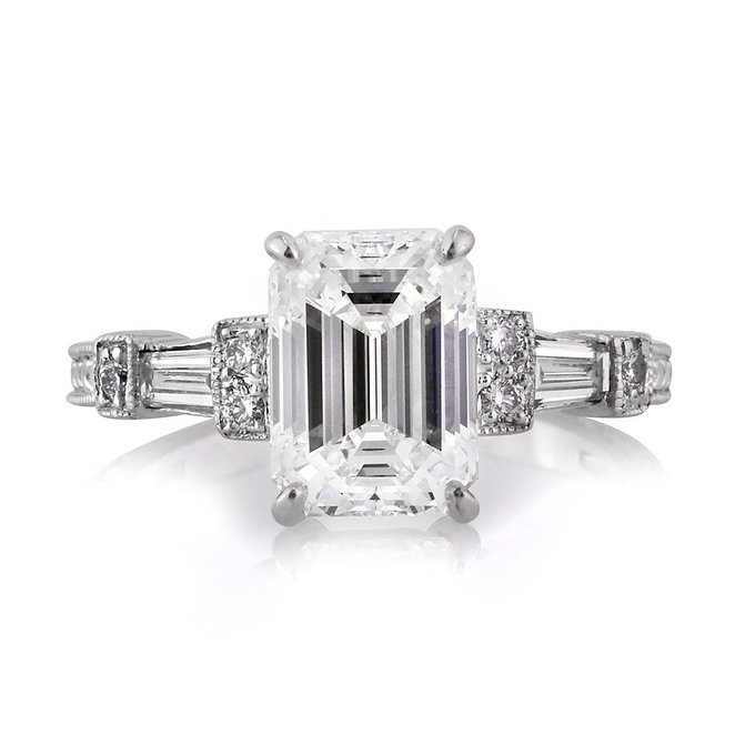 Mark Broumand 2.61ct Emerald Cut Diamond Engagement Ring
