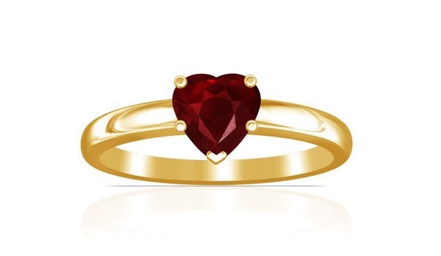 14K Yellow Gold Heart Cut Ruby Solitaire Ring (GIA Certificate) Price: $5,213.00
