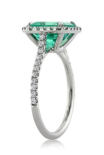  2.84ct Emerald and Diamond Engagement Ring
