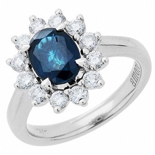 Amoro 18k White Gold Sapphire and Diamond Ring