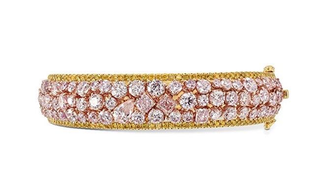 14.48Cts Pink Diamond Bracelet Set in 18K White Rose Gold