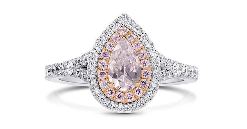 1.03Cts Engagement Halo Ring Set in 18K White Gold