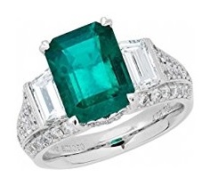 18k White Gold Colombian Emerald Ring and Diamond Ring (1.86 cttw, G-H Color,VS2-SI1 Clarity)