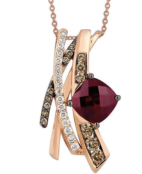 Le Vian 14K Rose Gold Raspberry Rhodolite Garnet and Diamond Necklace