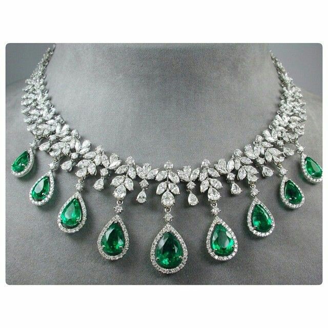 A Gorgeous Emerald and Diamond Necklace