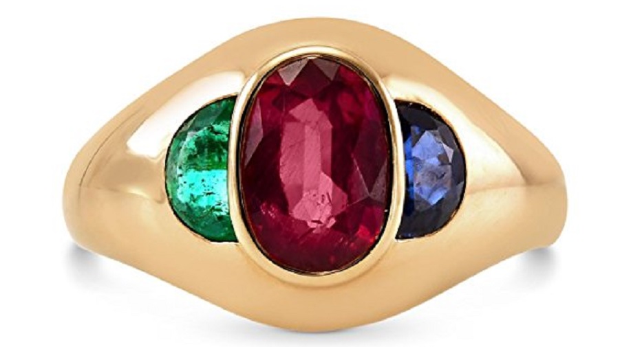 2.53Cts Ruby Gemstone Extraordinary Ring Set in 18K Yellow Gold 