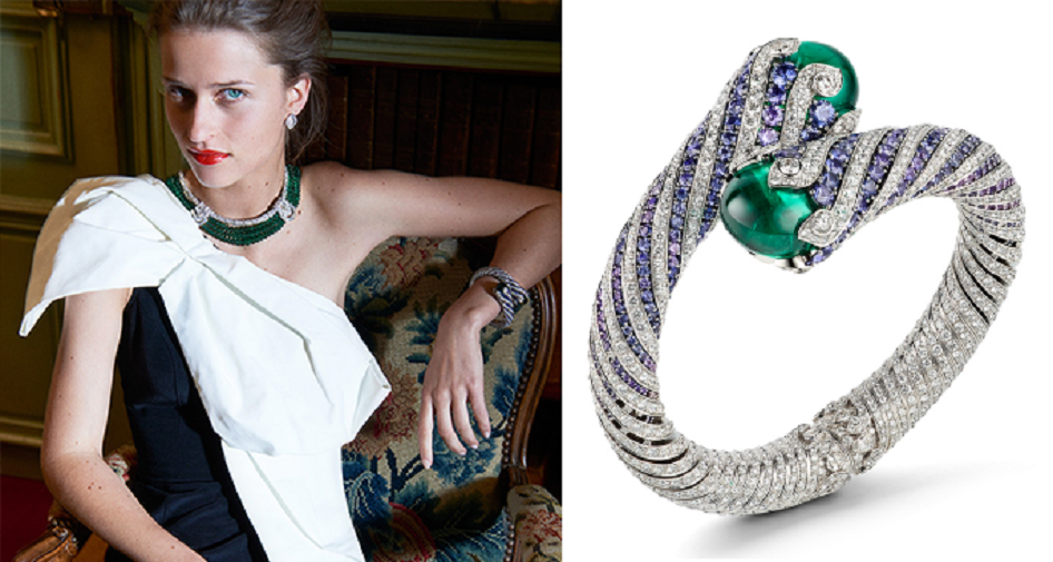 Gorgeous Emerald and Diamond Twist Bracelet By Van Cleef & Arpels