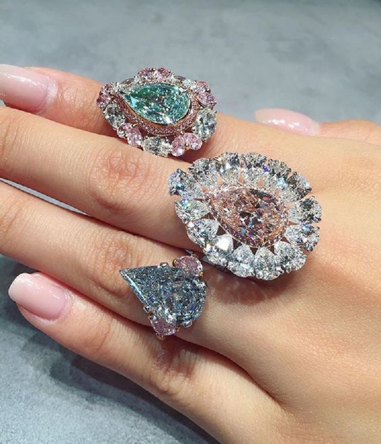 Colored Diamond Rings by Cartier