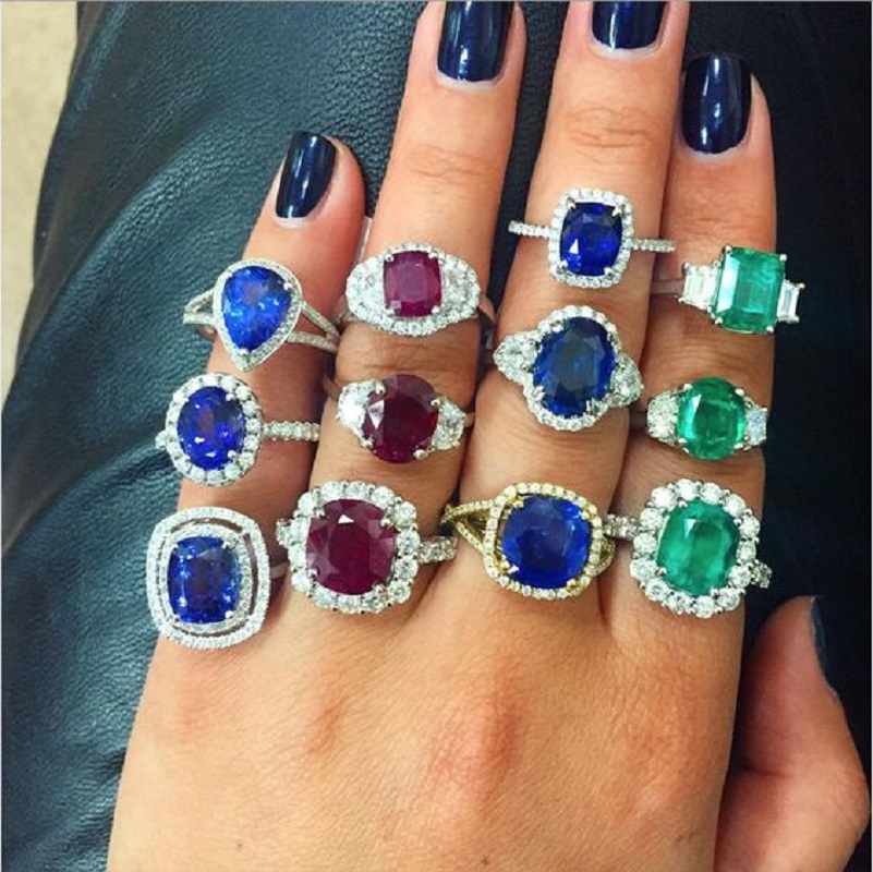 Emerald, Ruby and Sapphire Rings